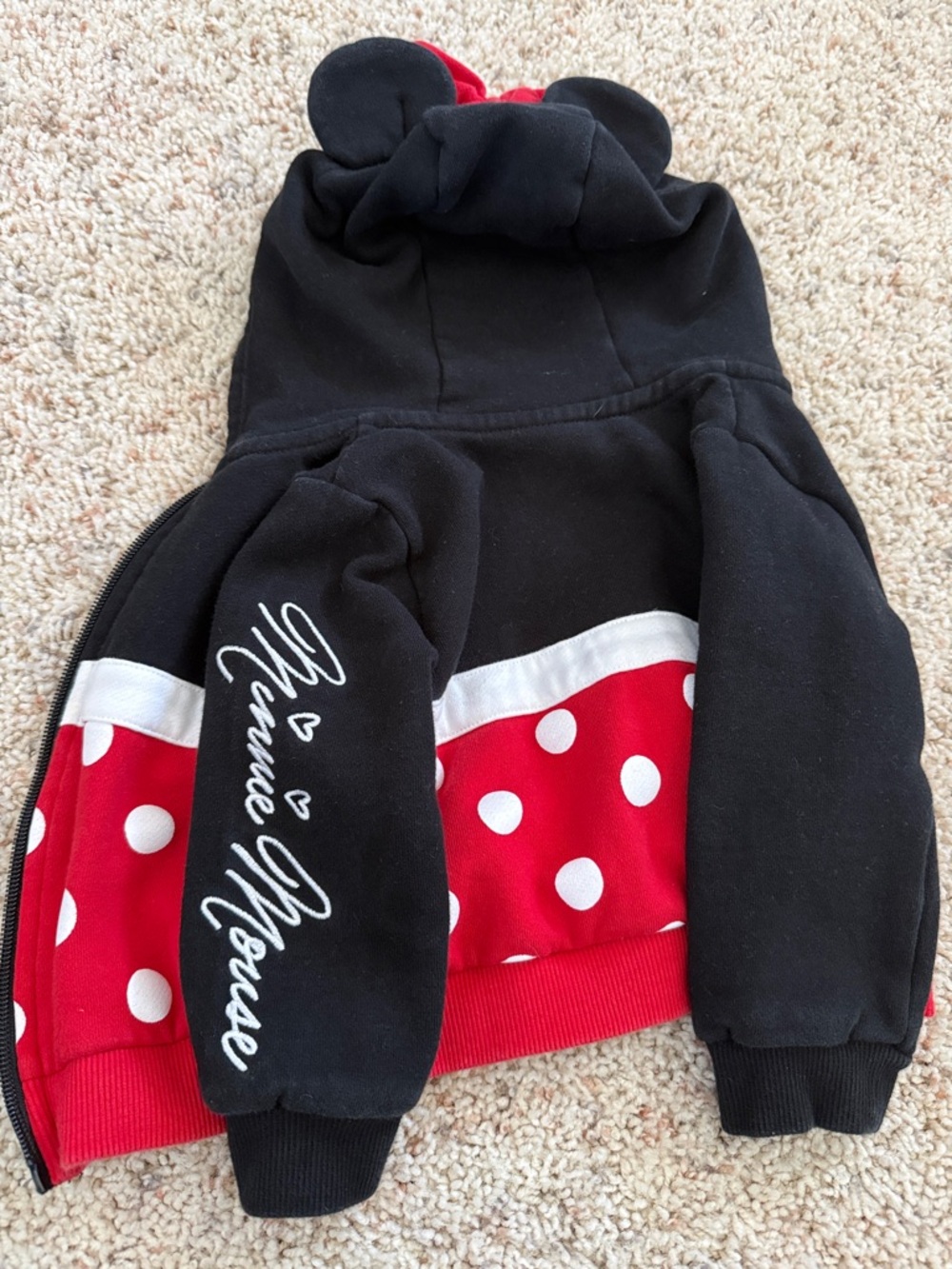 Authentic Disney Minnie Hoodie with Ears and Bow 12-18 month - Picture 3 of 3